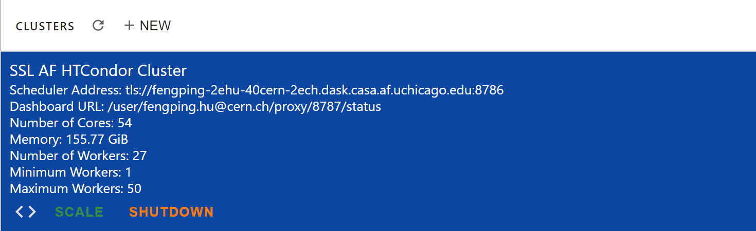 Autoscaling with Dask Labextention powered cluster available at Coffea-casa Analysis Facility @ UChicago